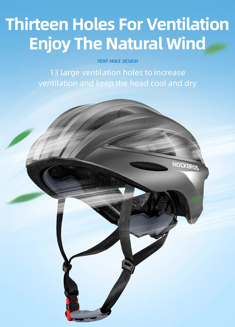 Bicycle Helmet with LED Rear Light Rechargeable Integrally Molded Cycling Helmet for MTB and Road Bike Riding