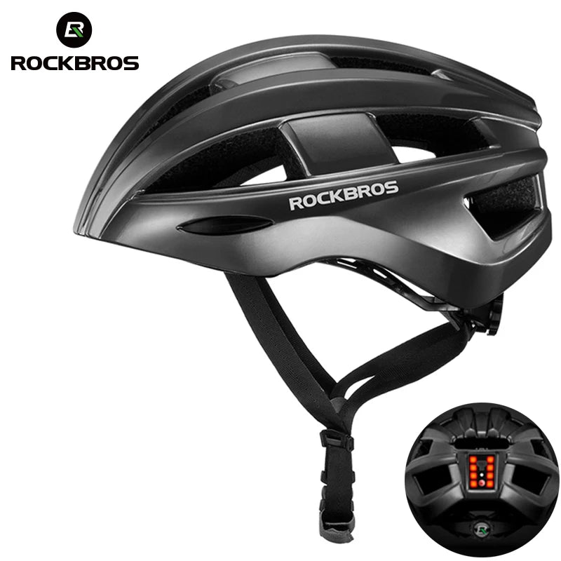 Bicycle Helmet with LED Rear Light Rechargeable Integrally Molded Cycling Helmet for MTB and Road Bike Riding