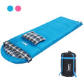 Soft Flannel Sleeping Bag with Pillow for Adults and Kids, Winter‑Ready Warm Lining, Hiking and Camping Bag with Carry Sack