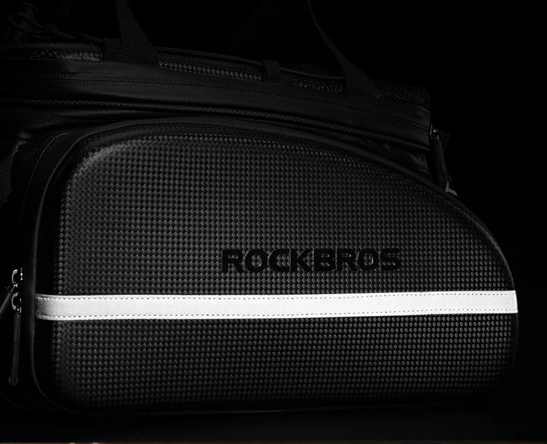 ROCKBROS 3‑in‑1 Bike Panniers, Waterproof 35L Rear Rack Trunk Bag for MTB and Road Cycling, Travel Luggage Cargo Bags