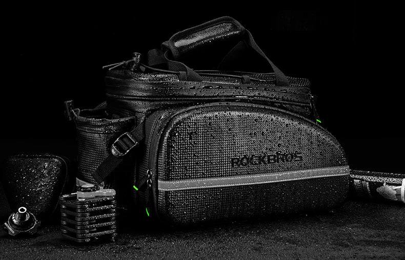 ROCKBROS 3‑in‑1 Bike Panniers, Waterproof 35L Rear Rack Trunk Bag for MTB and Road Cycling, Travel Luggage Cargo Bags