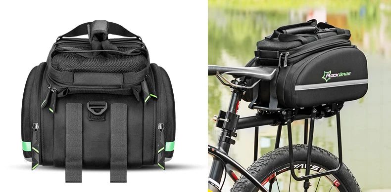 ROCKBROS 3‑in‑1 Bike Panniers, Waterproof 35L Rear Rack Trunk Bag for MTB and Road Cycling, Travel Luggage Cargo Bags