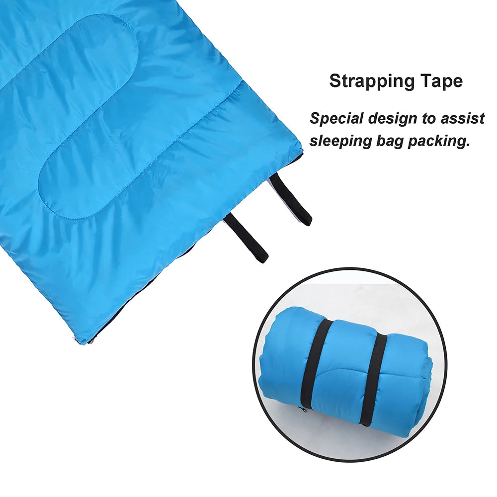 Soft Flannel Sleeping Bag with Pillow for Adults and Kids, Winter‑Ready Warm Lining, Hiking and Camping Bag with Carry Sack