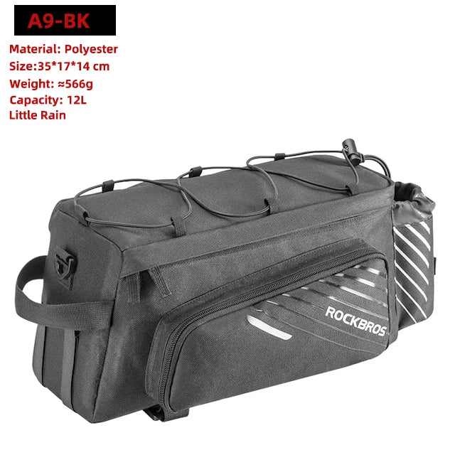 ROCKBROS 3‑in‑1 Bike Panniers, Waterproof 35L Rear Rack Trunk Bag for MTB and Road Cycling, Travel Luggage Cargo Bags