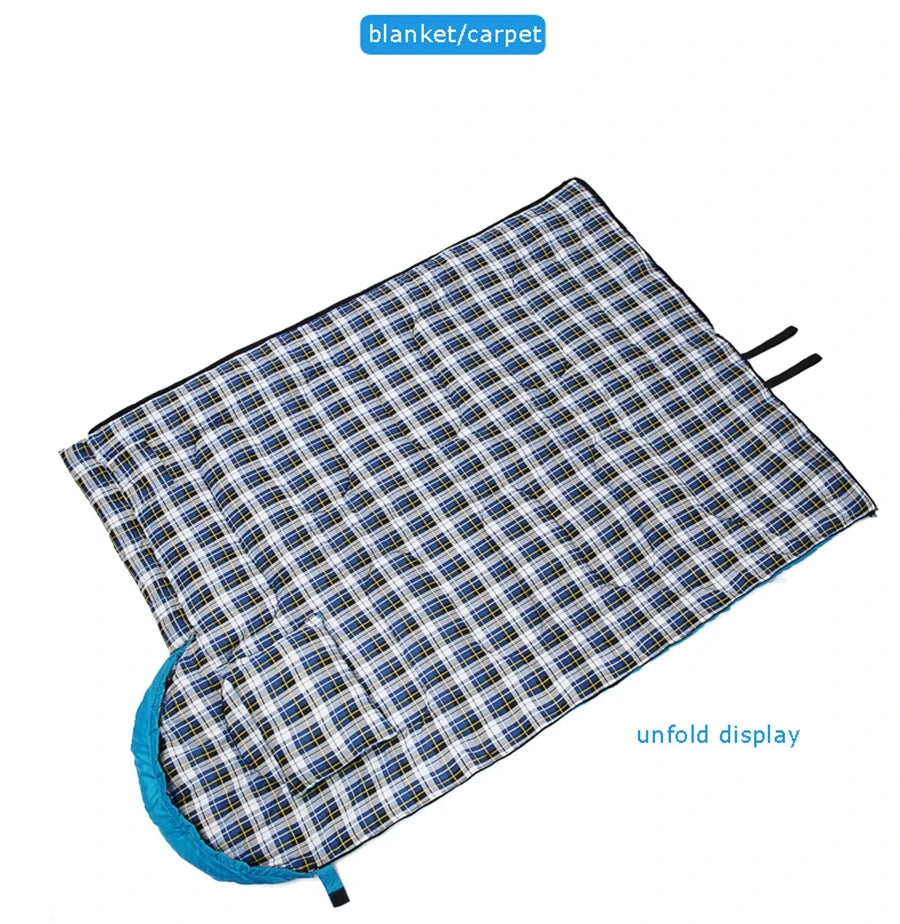 Soft Flannel Sleeping Bag with Pillow for Adults and Kids, Winter‑Ready Warm Lining, Hiking and Camping Bag with Carry Sack