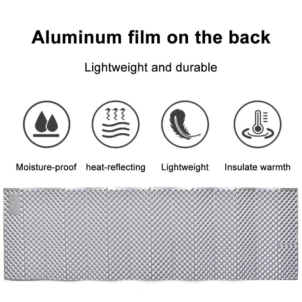 Camping Mat, Portable Sleeping Pad with Foam Cushioning, Waterproof and Moisture‑Proof Picnic Bed Mattress for Travel and Trekking