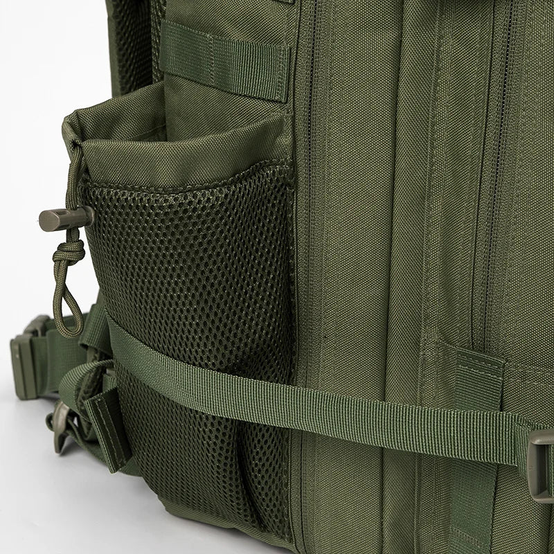 45L Tactical Backpack Survival Bag Hunting MOLLE Backpack Gym Men EDC Outdoor Hiking Rucksack with Bottle Holder