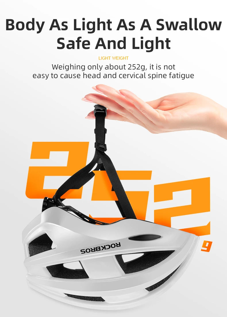 Bicycle Helmet with LED Rear Light Rechargeable Integrally Molded Cycling Helmet for MTB and Road Bike Riding