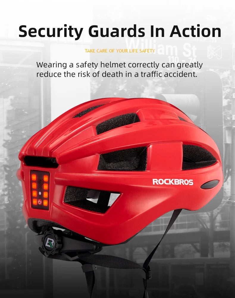 Bicycle Helmet with LED Rear Light Rechargeable Integrally Molded Cycling Helmet for MTB and Road Bike Riding