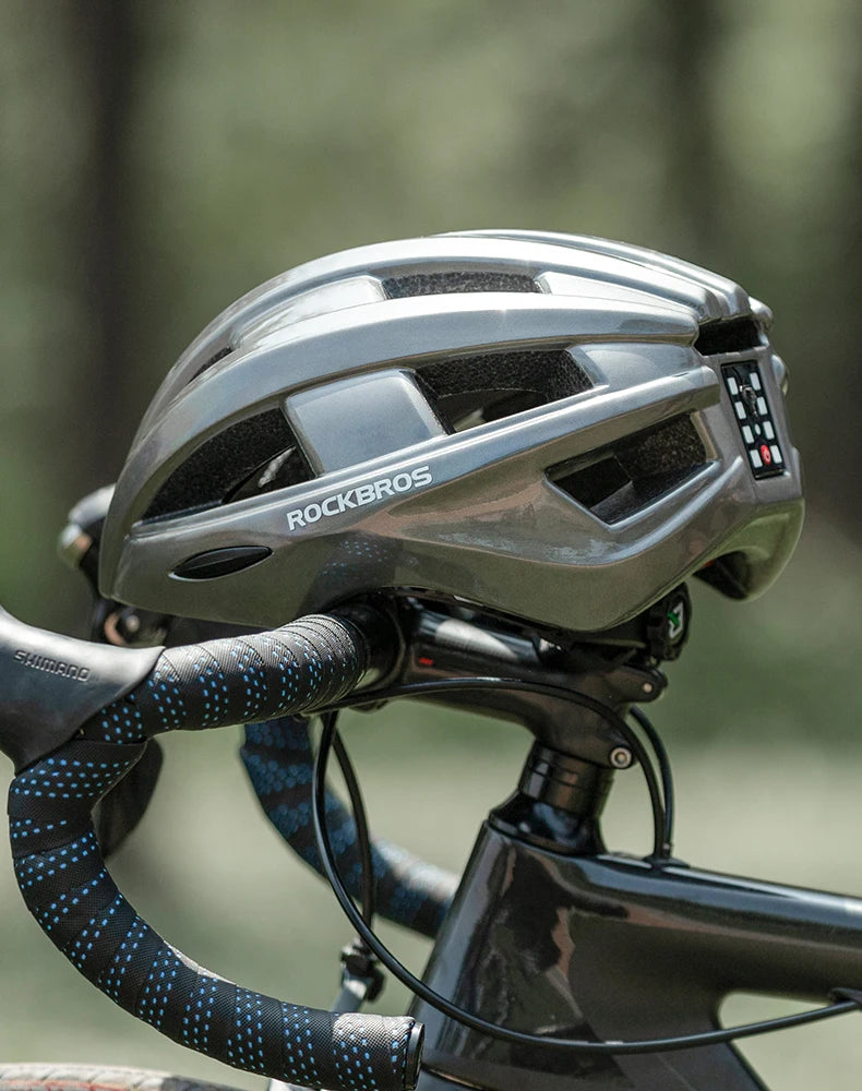 Bicycle Helmet with LED Rear Light Rechargeable Integrally Molded Cycling Helmet for MTB and Road Bike Riding