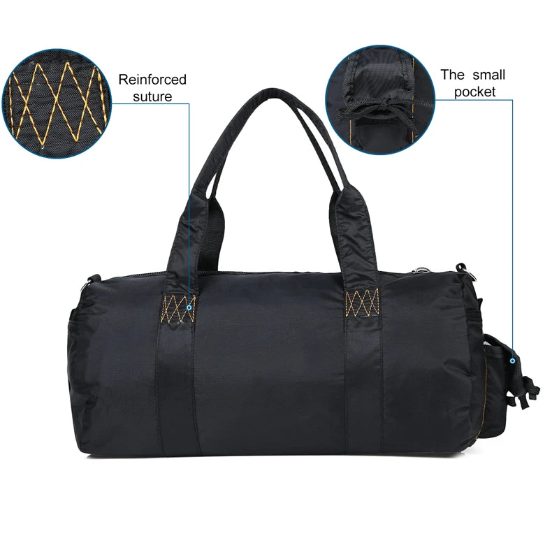 Travel Gym Bag Waterproof Fitness Bag for Men and Women Portable Ultralight Sports and Yoga Bag