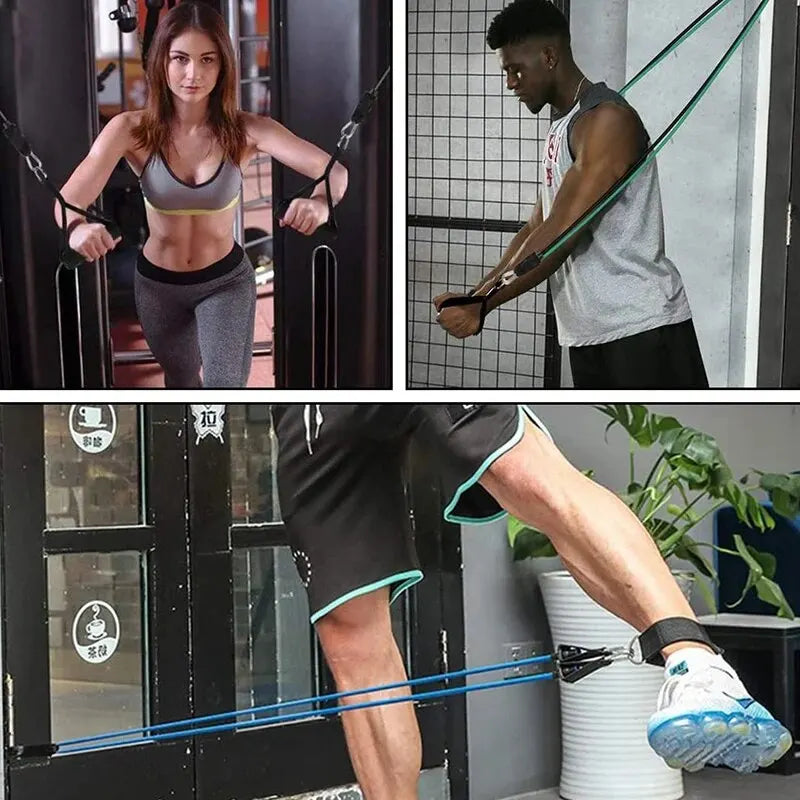 Resistance Bands with Handles Exercise Bands Workout Bands with Handles for Men Women Strength Training Equipment at Home