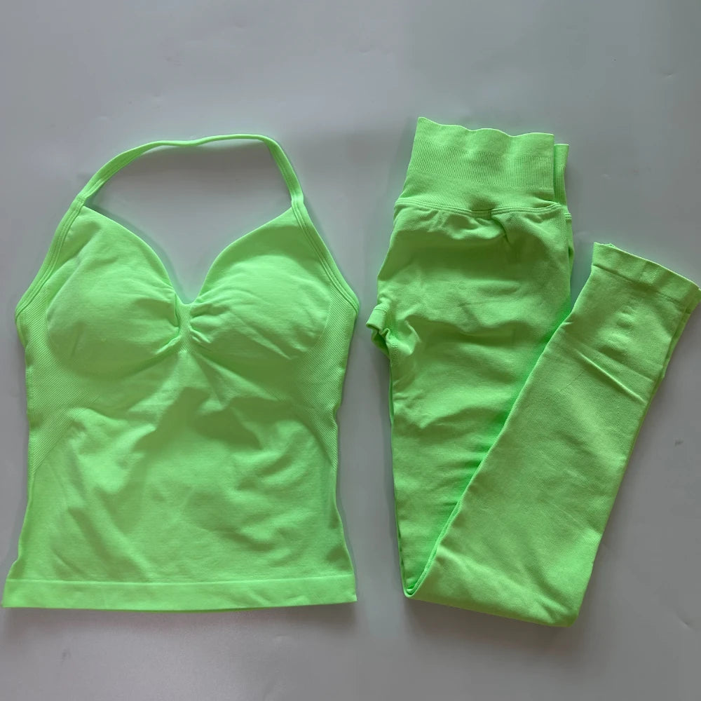 Womens Tank Tops & High Waist Scrunch Yoga Leggings