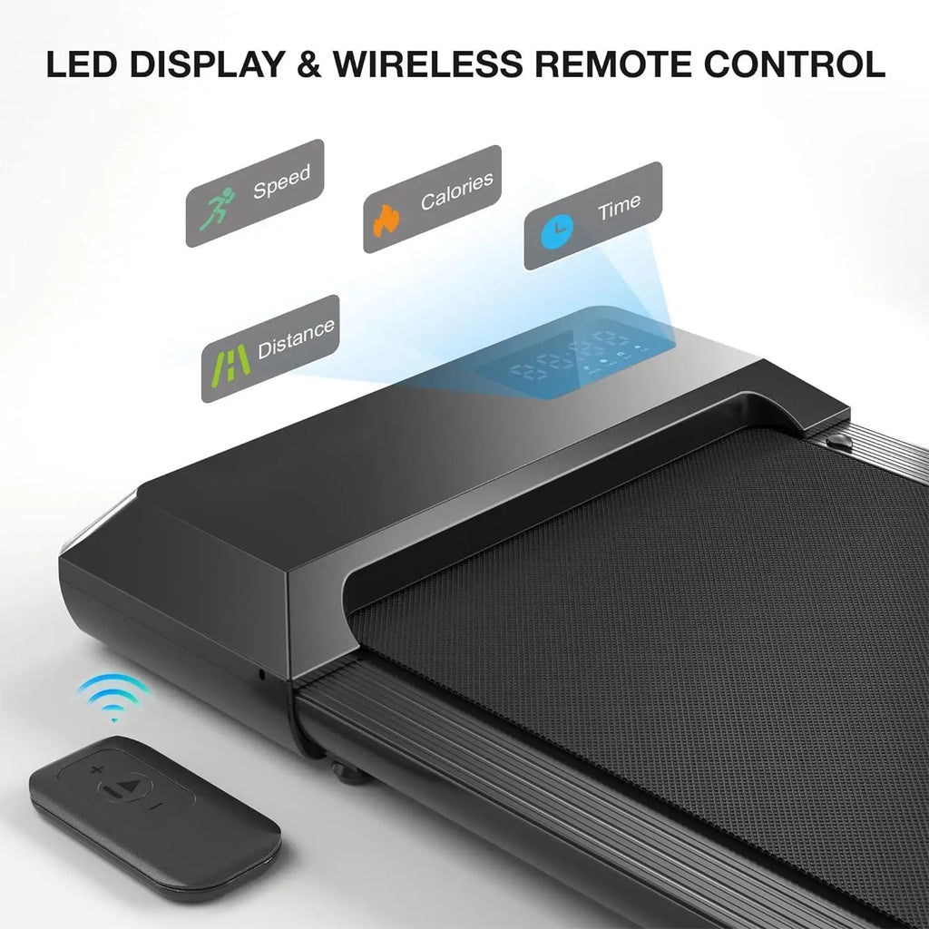 2 in 1 Home and Office Walking Treadmill 2.5 HP Mini Foldable Design with APP and Remote Control