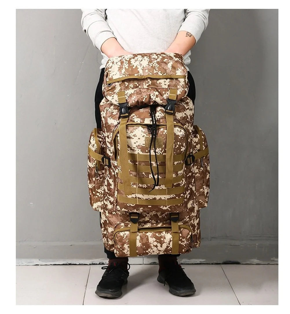 80L 100L Mountaineering Bag Climb Bag Tactical Backpack Large Outdoor Hiking Camping Travel Backpack