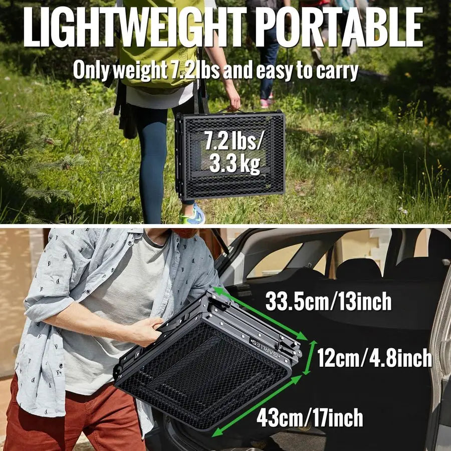 Adjustable Height Portable Heat Resistant Mesh Tabletop