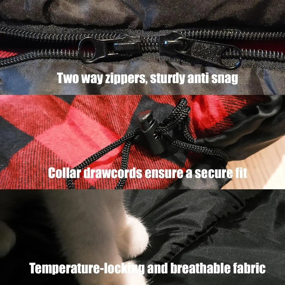 Cotton Flannel 4‑Season XXL Adult Sleeping Bag for Cold‑Weather Camping with Compression Sack