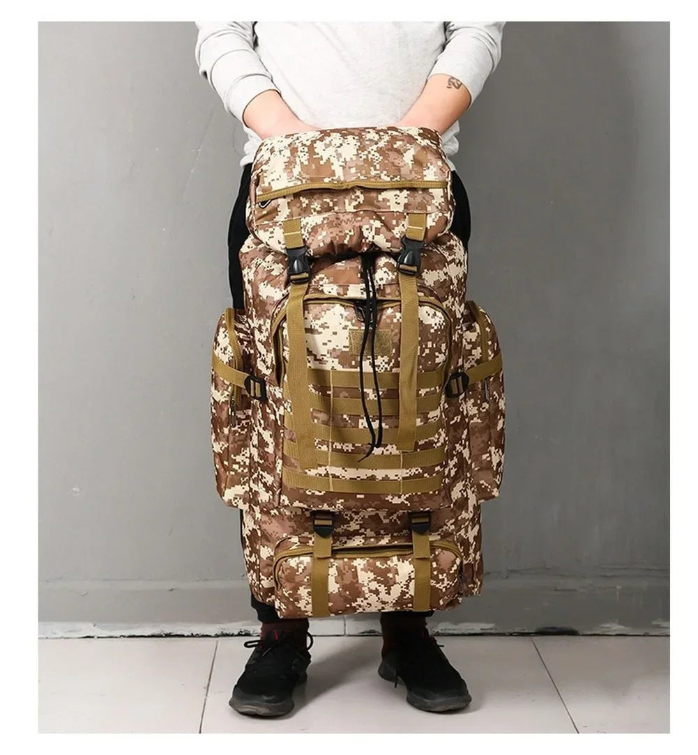 Large 80L 100L Mountaineering Backpack for Hiking Camping Travel and Tactical Outdoor Use