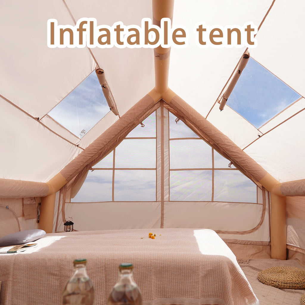 Inflatable Portable Camping Tent - Quick-Setup Waterproof Shelter with Stove Jack