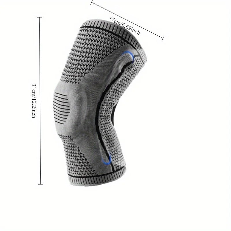Non Slip Knee Support Brace Pad Stabilizers Comfort Elastic Knee Braces Fit Compression Sleeve for Arthritis Sports Grey