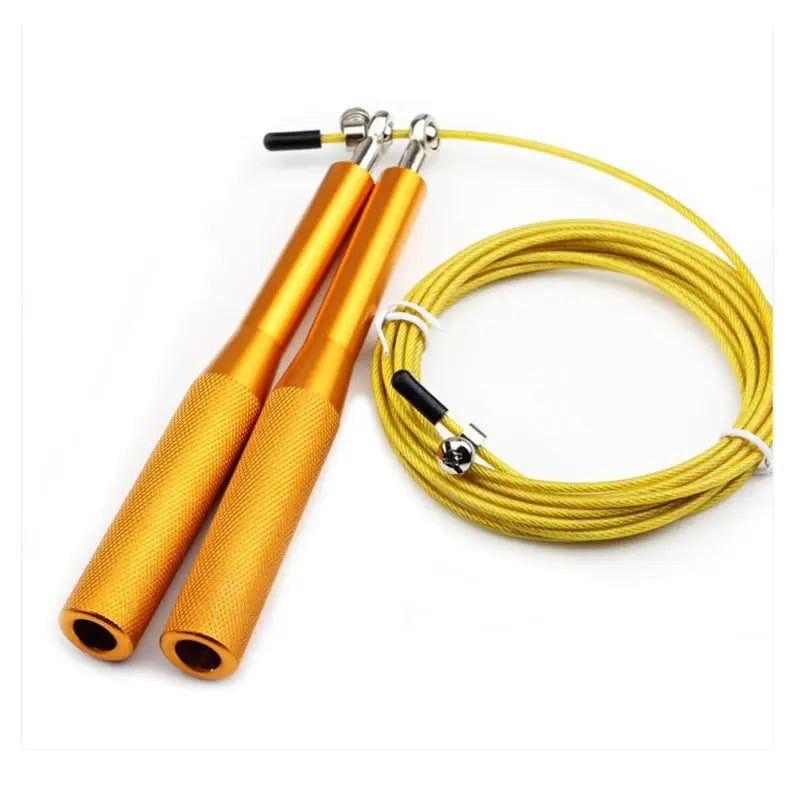 High Fast Speed Wire Jump Rope Black Adjustable Steel Rope with Aluminum Handles for Fitness