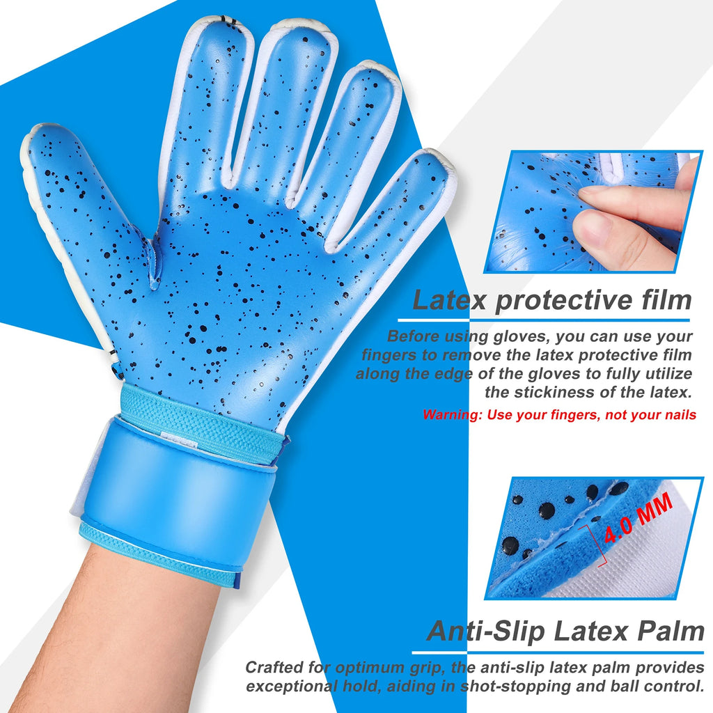 Soccer Goalie Gloves for Kids Boys Children and Adults with Strong Grip Palms