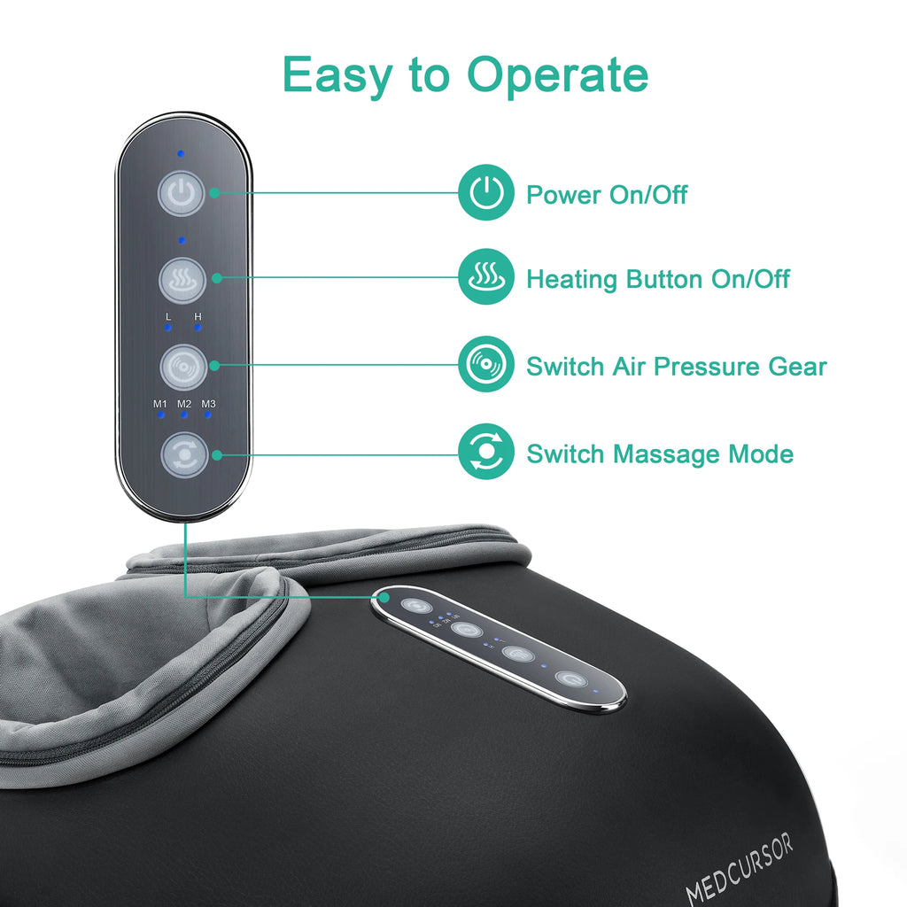 Shiatsu Foot Massager Machine with Heat, Roller Massage for Muscle Relaxation and Pain Relief, Electric Fully Wrapped Foot Massage