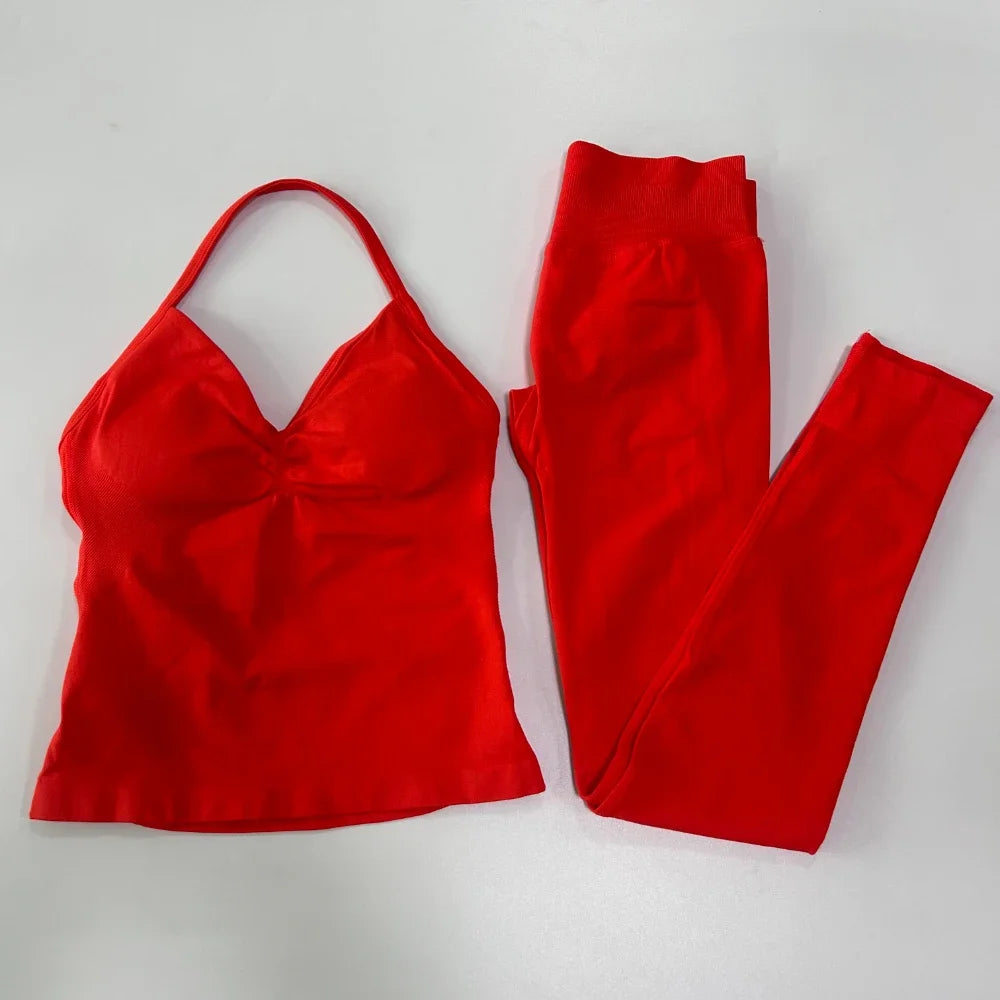 Womens Tank Tops & High Waist Scrunch Yoga Leggings