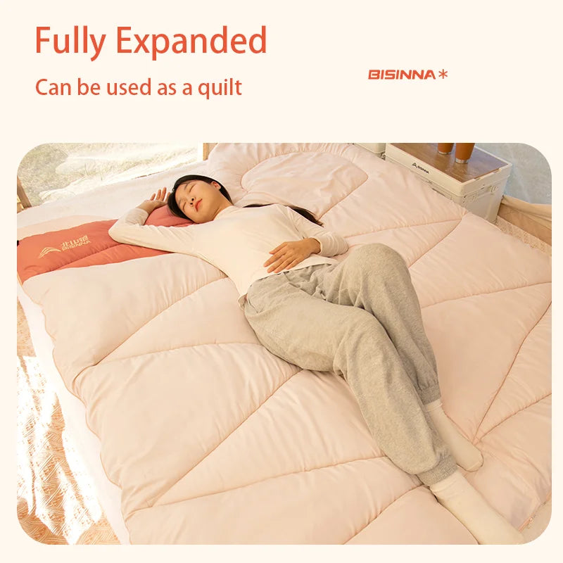 Camping Sleeping Bag Ultralight 4 Season Warm Envelope Backpacking Cotton Sleeping Bag for Outdoor Traveling Hiking