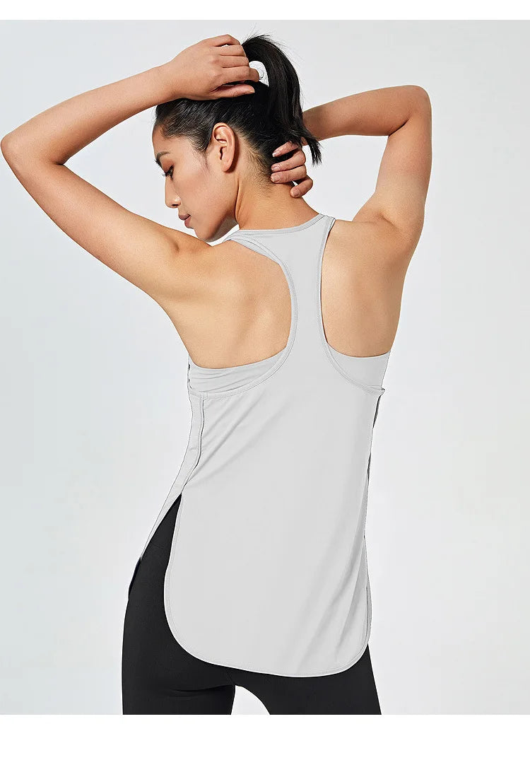 Fitness Yoga Gym Women Tank Crop Top with Bra Sleeveless Shirt Vest Running Quick Dry Sportswear One Piece Workout Clothing