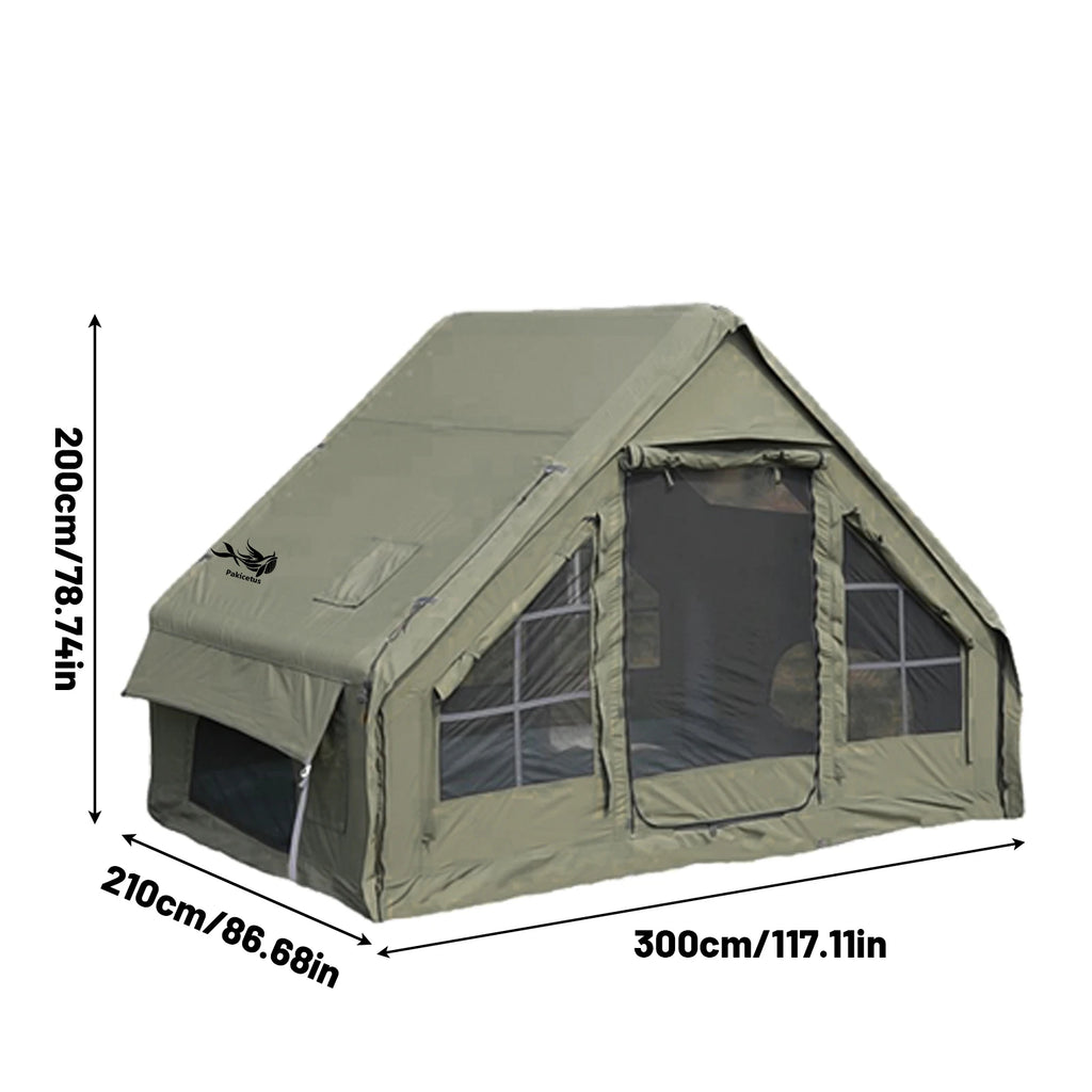 Large Inflatable Camping Tent with Skylight Quick Air Flow and Breathable Mesh Design Summer Glamping Hot Tent