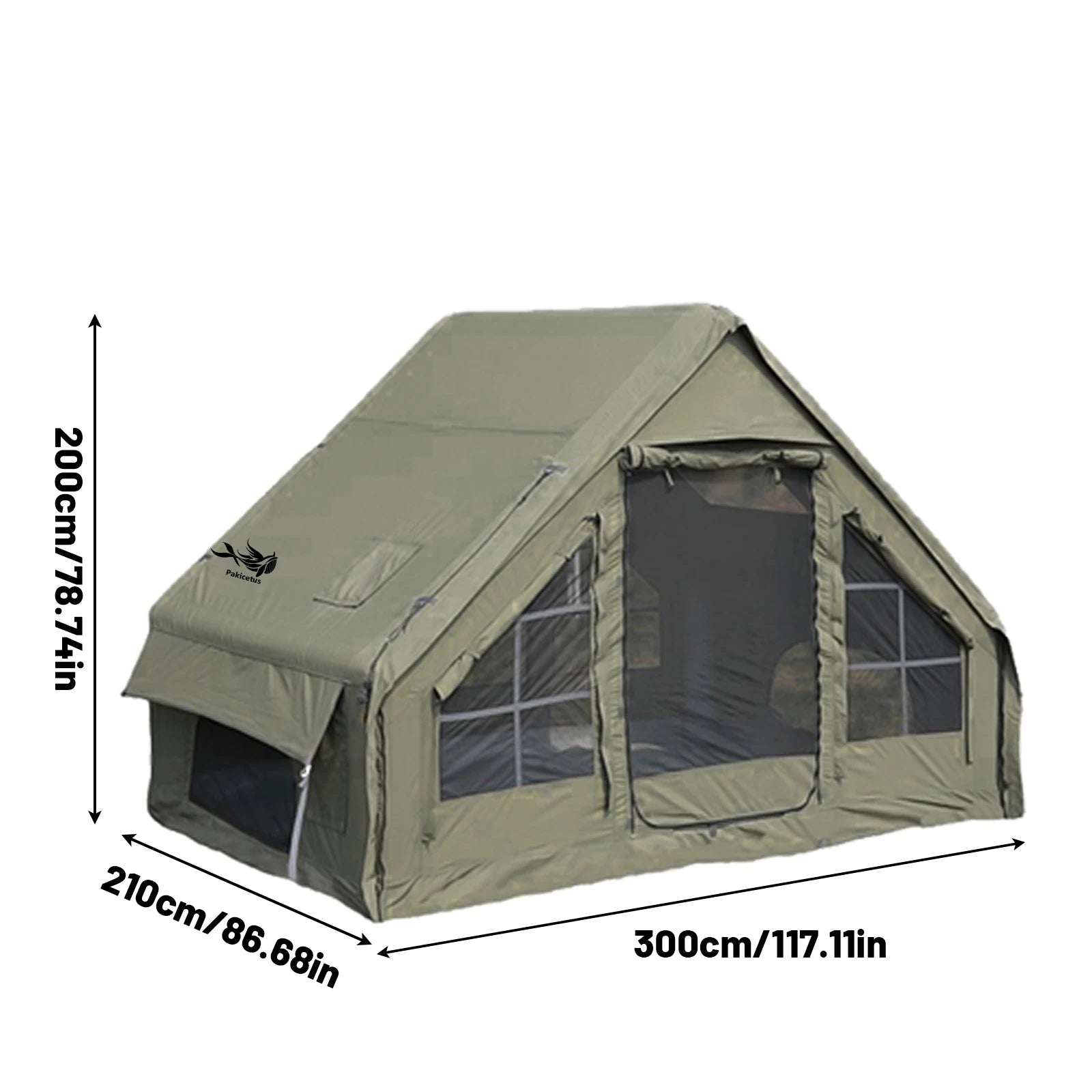 Large Inflatable Camping Tent with Skylight Quick Air Flow and Breathable Mesh Design Summer Glamping Hot Tent