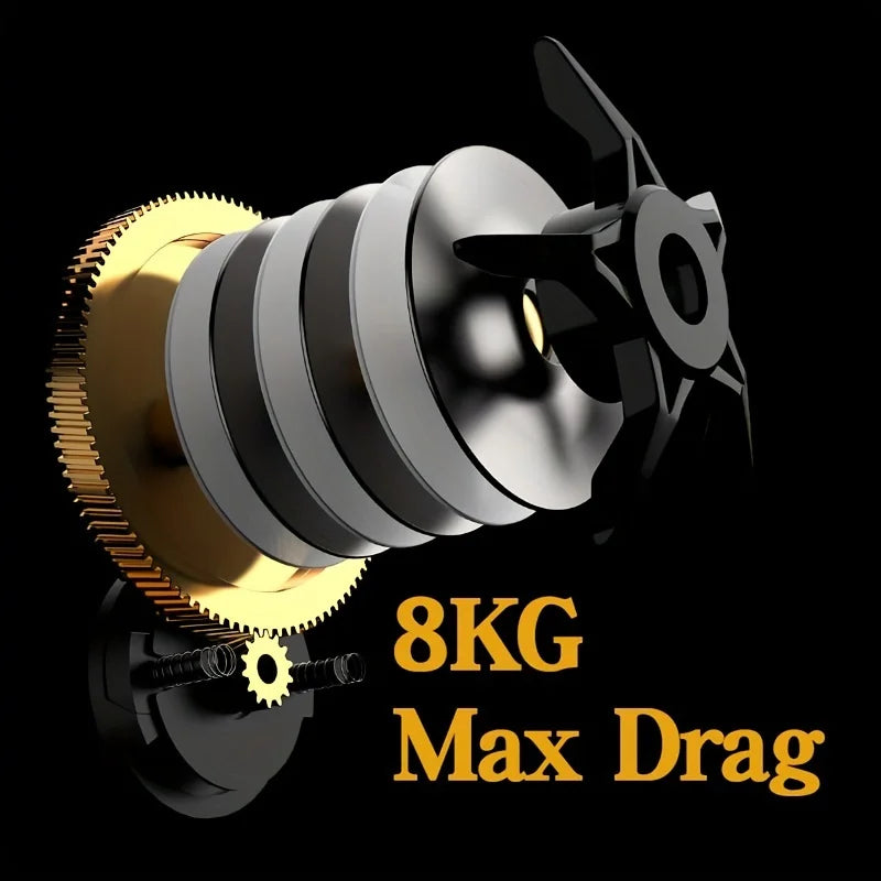 Integrated AK Water Drop Fishing Reel, Stainless Steel Left/Right Hand Interchangeable, Enhanced 7.2 to 1 Speed, 8 kg Resistance for Saltwater and Freshwater Fishing