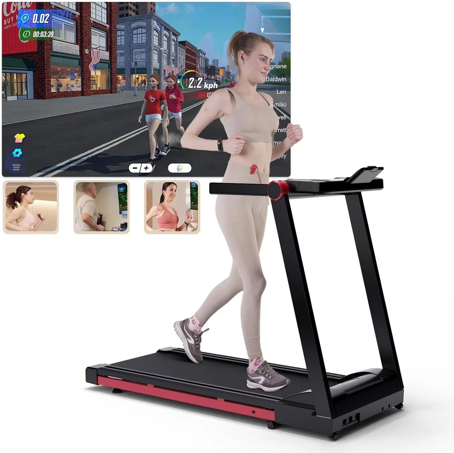 3.5HP Foldable Treadmill 350lb Capacity Adjustable 6 Percent Incline Walkingpad for Home and Office with LCD APP Data up to 10MPH