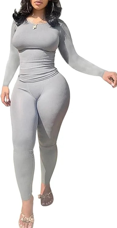 Womens Long sleeve Shirt  and Leggings Set Exercise wear 2 Piece Set