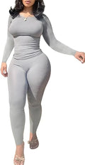 Womens Long sleeve Shirt  and Leggings Set Exercise wear 2 Piece Set