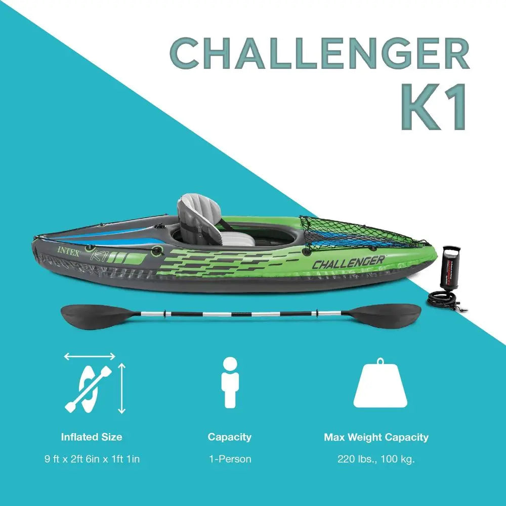 Pack of 2 One‑Person Inflatable Kayaks with Oars Pump Carry Bag and Repair Patch
