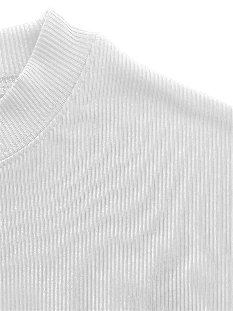 Mens Small High Collar Stripe T Shirt Short Sleeve Fitness Top Casual Sport T Shirt