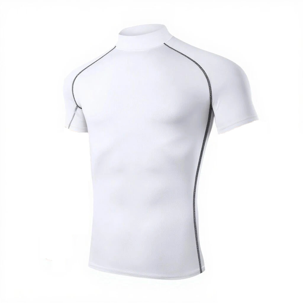 Mens Compression T Shirt Quick Dry Short Sleeve Workout Top for Gym Running and Bodybuilding