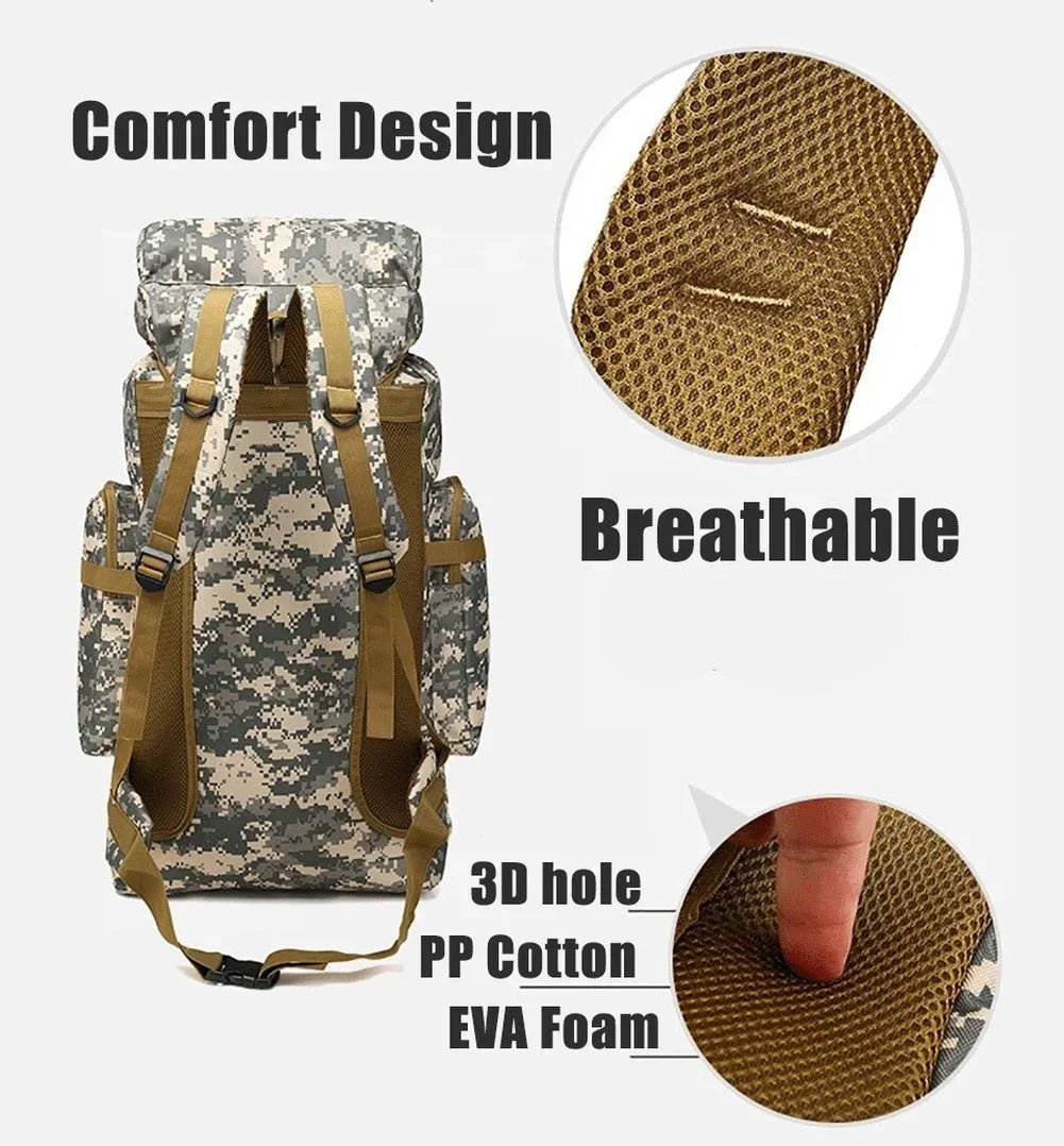 Large 80L 100L Mountaineering Backpack for Hiking Camping Travel and Tactical Outdoor Use