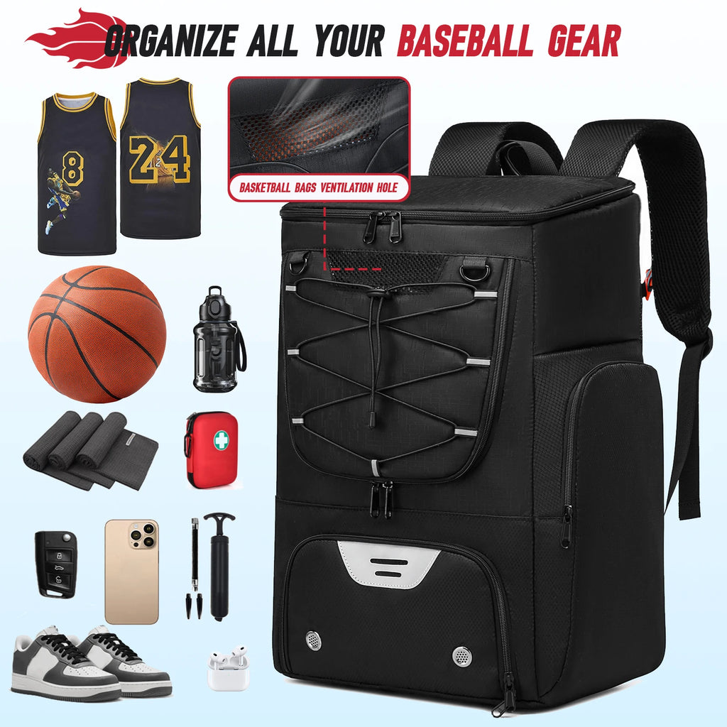 Football Backpack Men Basketball Backpack Outdoor Soccer Storage Bag Training Sports Knapsack with Shoe Compartment