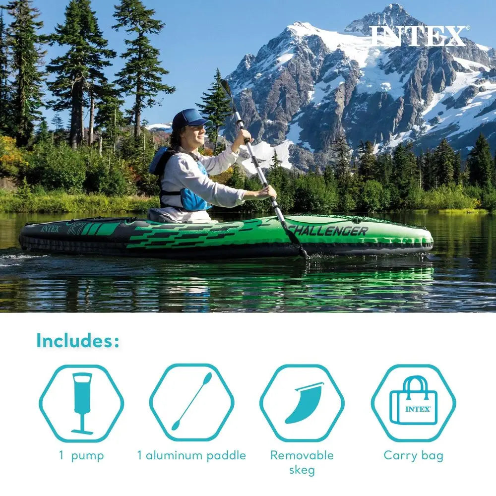 Pack of 2 One‑Person Inflatable Kayaks with Oars Pump Carry Bag and Repair Patch
