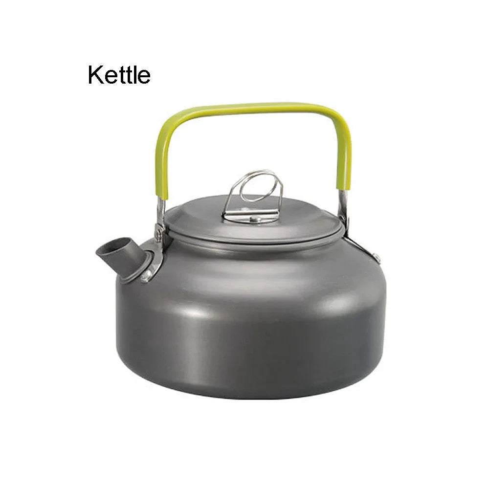 Outdoor Camping Cookware Set Aluminum Non Stick Pot Portable Tableware Cookware Cooking Pot Bowl for Hiking BBQ Picnic