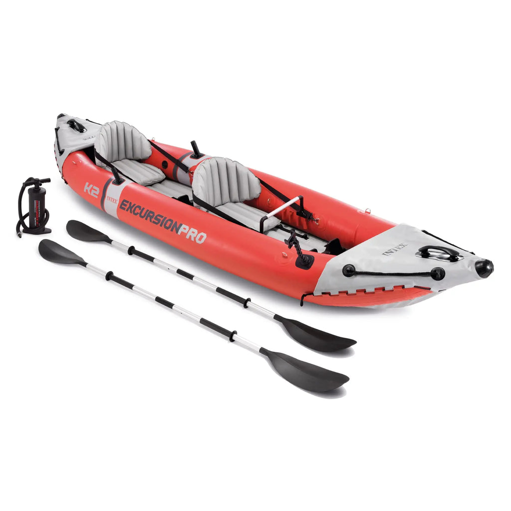 INTEX 68309EP Excursion Pro K2 Inflatable Kayak Set Includes Deluxe 86in Kayak Paddles and High Output Pump SuperTough PVC