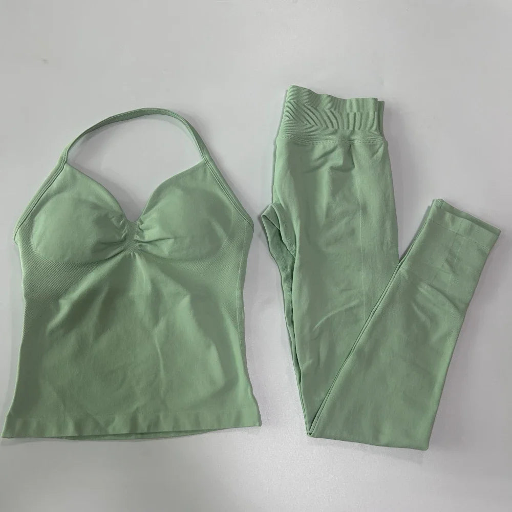Womens Tank Tops & High Waist Scrunch Yoga Leggings