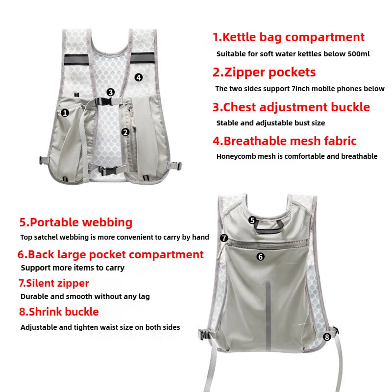 Lightweight Hiking/Running/Biking Vest With Phone Storage Pocket