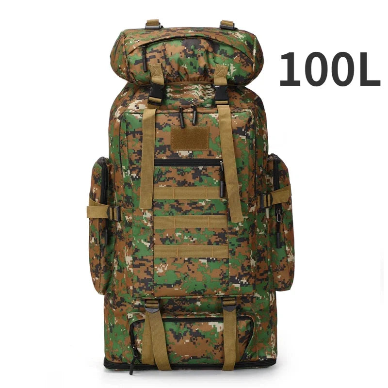 Large 80L 100L Mountaineering Backpack for Hiking Camping Travel and Tactical Outdoor Use