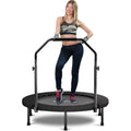 Rebounder Trampoline for Adults 40in Foldable Mini Fitness Trampoline with Adjustable U Bar Handle and 350lb Capacity