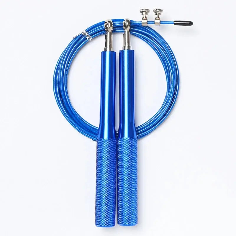 High Fast Speed Wire Jump Rope Black Adjustable Steel Rope with Aluminum Handles for Fitness