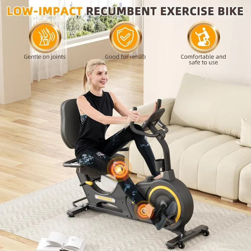 Recumbent Exercise Bike for Home Recumbent Stationary Bike 400lb Capacity Quiet Magnetic Exercise Bike with Ergonomic Seat